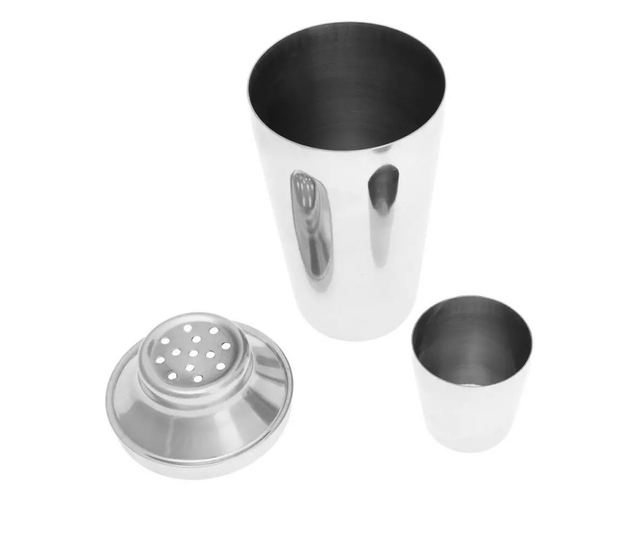 Kinghoff KH 1389 Set Cocktail, 4 piese, Pahar de măsurare, Clești, Oțel inoxidabil
