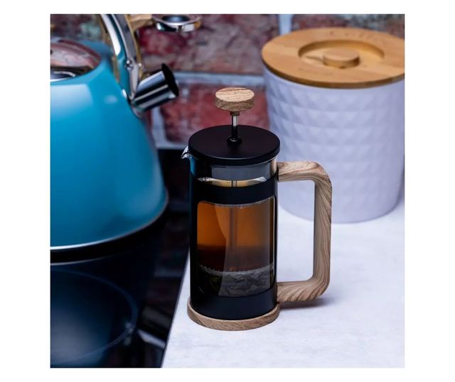 Френска преса за кафе Klausberg KB 7679, 350 ml, Стъкло, Черен/Кафяв