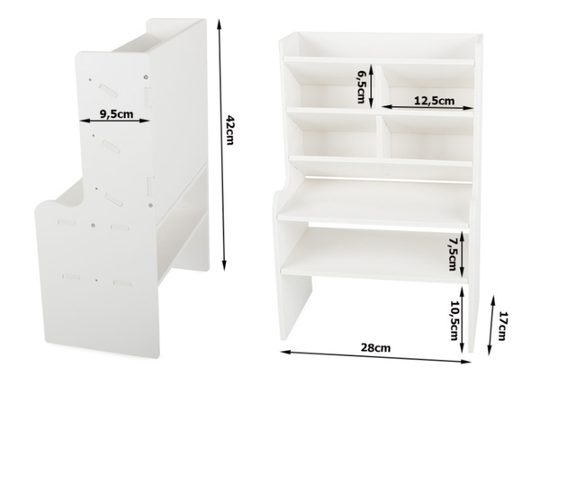 Organizator pentru birou Bootic®, model Mini Biblioteca, 42 x 28 x