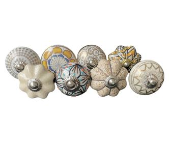 Set de 8 butoane de mobilier in stil vintage