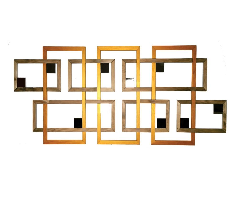 Lesena dekoracija in ogledalo za steno, 70x175 cm