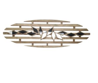 Ξύλινη και Καθρέφτης Διακόσμηση Τοίχου, 40x122 εκ.