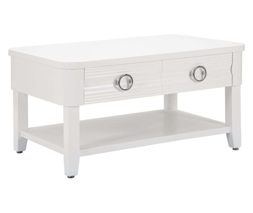 Coffee Table Shine White 90 cm