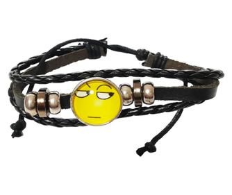 Bratara din piele ecologica, Emoticon, 113BJ