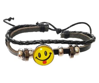 Bratara din piele ecologica, Emoticon, 114BJ