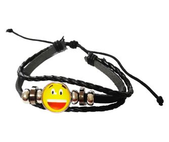Bratara din piele ecologica, Emoticon, 119BJ