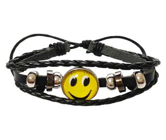 Bratara din piele ecologica, Emoticon, 121BJ