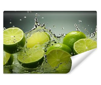 Fototapeta Kuchyňská dekorace Crazy lemons abstraktní limetky s módním 3D efektem  360x240cm
