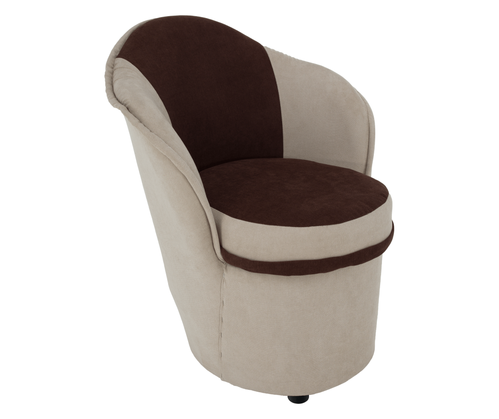 Tárolós fotel, bézs/barna, Persi 56x52x85 cm