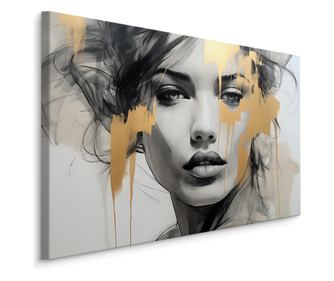 Muralo Vászonkép absztrakció, egy gyönyörű nő portréja, nappaliba, hálószobába, konyhába 120x80