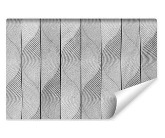 Fototapeta Trojrozměrné listy na betonové zdi 3D dekorace obývacího pokoje  270x180cm