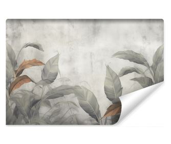 Fototapeta Hnědé listy exotická dekorace obývacího pokoje tropická příroda s 3D efektem  135x90cm