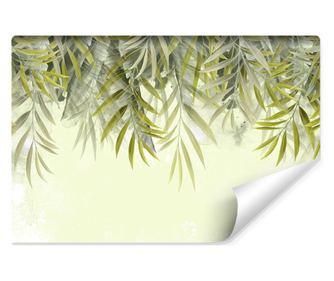 Fototapeta závěsné tropické listy 3D zelená dekorace exotických rostlin ideální do obývacího pokoje  400x280cm
