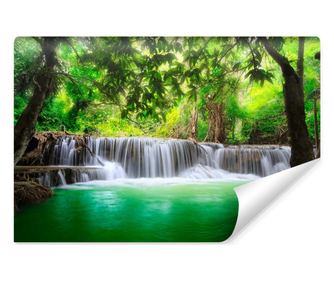 Fototapeta Tropická příroda krajina vodopád dekorace obývacího pokoje s módním 3D efektem  360x240cm