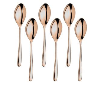 Set 6 linguri principale INOXRIV NOVECENTO PINK GOLD, otel inoxidabil 18/10, L20,5cm, grosime 3,5mm, finisaj lucios
