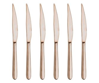 Set 6 cutite principale INOXRIV NOVECENTO PINK GOLD, otel inoxidabil 18/10, L22cm, grosime 3,5mm, finisaj lucios