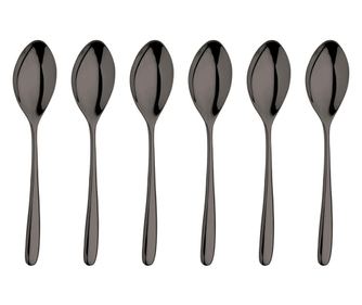 Set 6 lingurite desert INOXRIV NOVECENTO TITANIUM, otel inoxidabil 18/10, L15,5cm, grosime 3,5mm, finisaj lucios