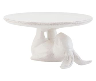 Fehér kerámia húsvéti tányér 17x8 cm