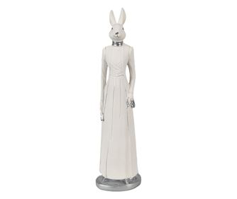 Nyuszi Easter Girl figura fehér ezüst polyresin 8x7x28 cm