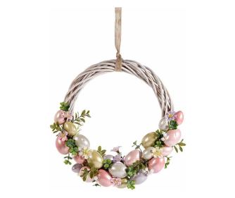 Húsvéti korona rattan tojásdísz 32 cm