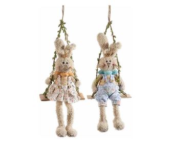 Set od 2 tekstilne figurice uskrsnog zeca 18x9x55 cm