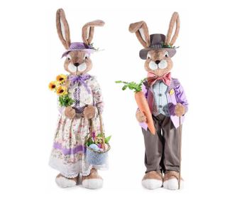 Set od 2 tekstilne figurice uskrsnog zeca 30x25x110 cm