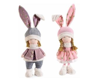 Set od 2 tekstilne figurice uskrsnog zeca 13x7,5x24 cm