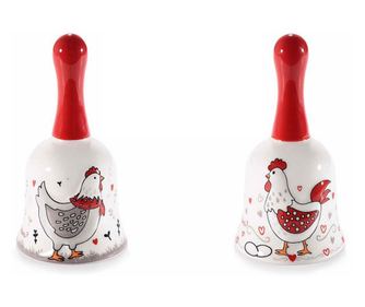 Sada 2 keramických velikonočních zvonků 5,5x10 cm