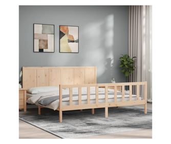 200x200 cm-es ágykeret fejtámlával, tömör fenyő