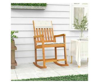 Stolica za ljuljanje s jastucima, masivno drvo akacije