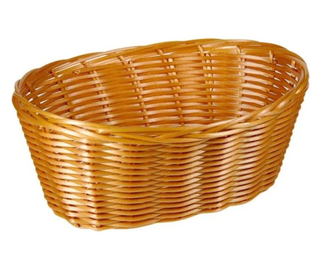 Decorative Kitchen Basket, Woven Wicker, Natural, 21 x 15.5 x 9 cm