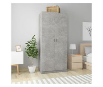 Beton szrke, 90x52x200 cm-es, laminlt forgcslapbl kszlt szekrny