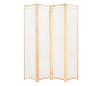 4 paneles szobaelválasztó, krém, 160x170x4 cm, textil