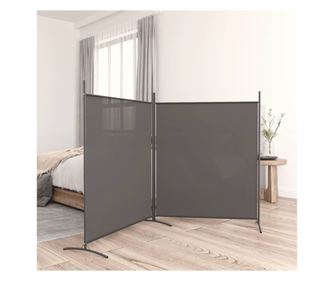 Paravan za sobu s 2 panela, antracit, 348x180 cm