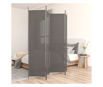 Paravan za sobu s 4 panela, antracit, 200x200 cm, tekstil