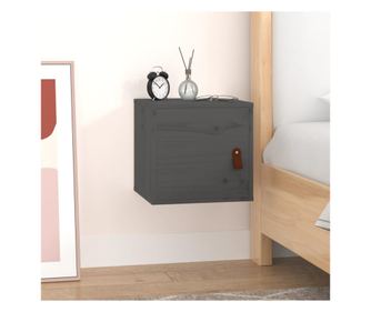 Zidni ormarić, sivi, 31,5x30x30 cm, masivno borovo drvo