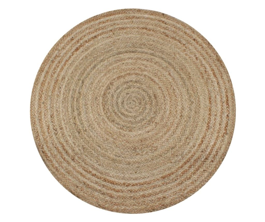 Fonott juta sznyeg, 150 cm, kerek