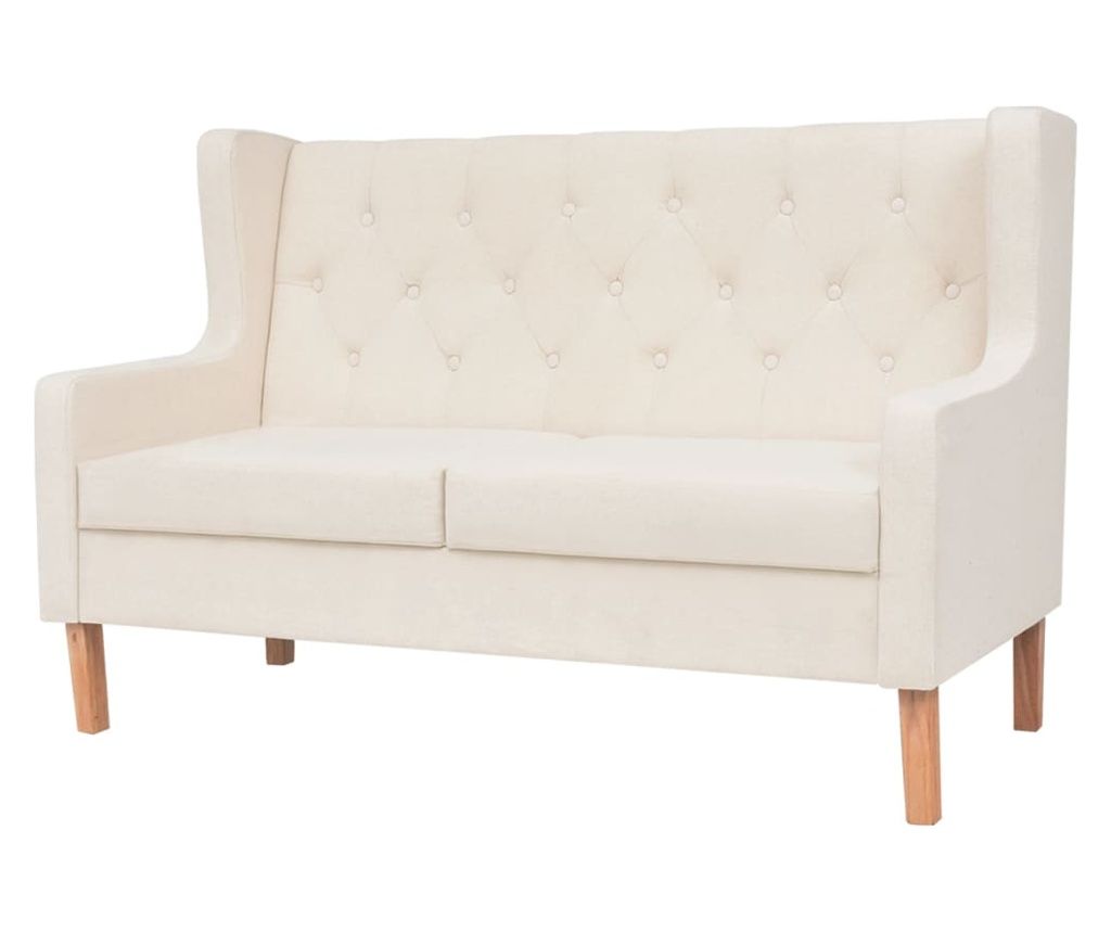 2-Seater Sofa, Fabric, Cream White