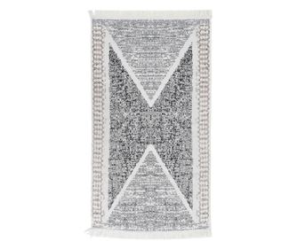 Preproga, črna in siva, 120x180 cm, bombaž