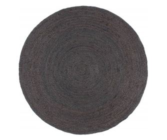 Preprosto ročno izdelan preproga, temno siva, 210 cm, juta, okrogla