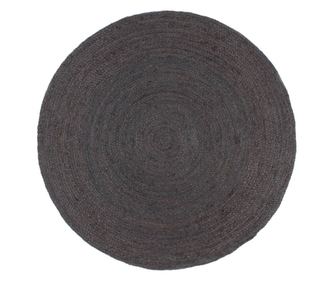 Preprosto ročno izdelan preproga, temno siva, 240 cm, juta, okrogla