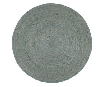 Ročno tkana preproga, olivno zelena, 240 cm, juta, okrogla