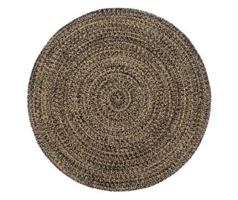 Preprosto ročno izdelan preproga, črna in rjava, 240 cm, juta