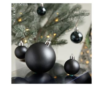 112 ks-ová sada vánočních ozdob ve více barvách - černá