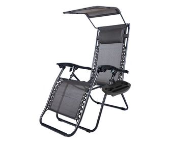 Zéró gravitáció szék napellenzővel és pohártartóval 2 db, több színben-fekete