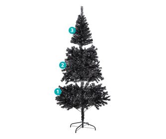 Brad artificial negru -180 cm, 708 ramuri