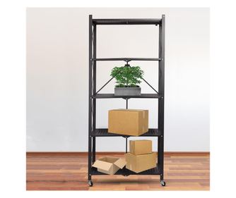 Suport de depozitare pentru bucatarie, pliabil, cu roti, din metal