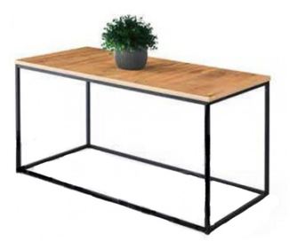 Masuta cafea Living, Studio Casa, din metal si lemn, 100 x 51 x 52 cm, Maro / Negru