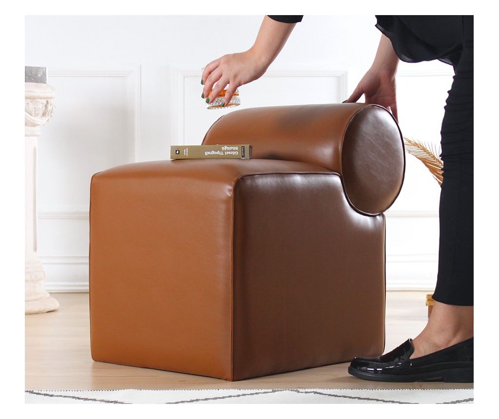 Pufe, Rohin Deri Puf - Rjava 