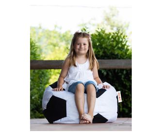 Garden Bean Bag, Fotbal copii Pouf - Negru, Alb